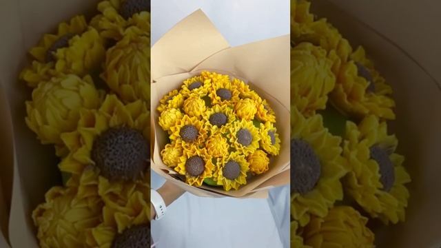 Букет из шоколадных подсолнухов ? Больше видео на нашем канале, заходи, смотри! смотреть онлайн