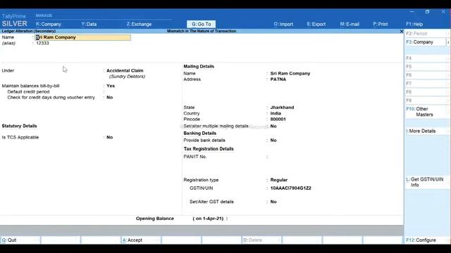 mismatch in the nature of transaction and place of supply | Nature of Transaction | tally prime смотреть онлайн