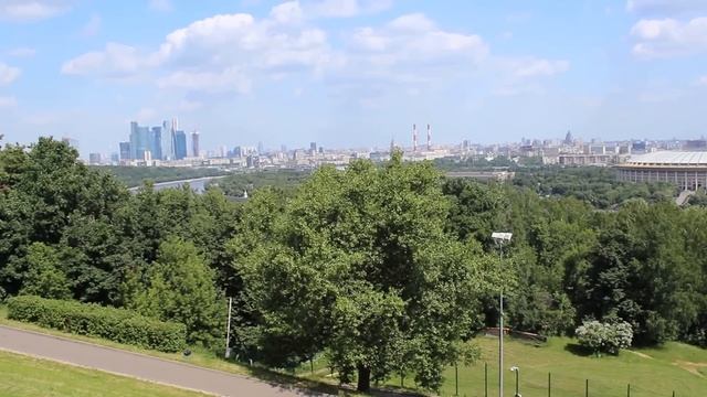 Вид со смотровой площадки Воробьевых гор смотреть онлайн