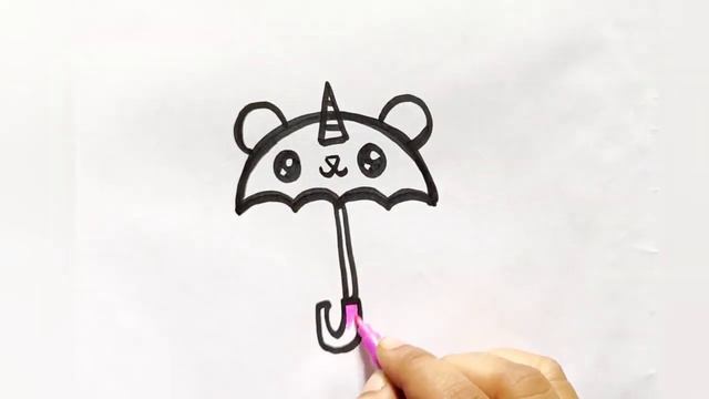 Drawing an umbrella ☂️🌧 for children | Рисование для детей | Bolalar uchun soyabon chizish смотреть онлайн
