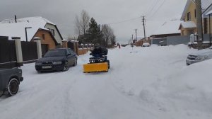 Уборка снега квадроциклом.