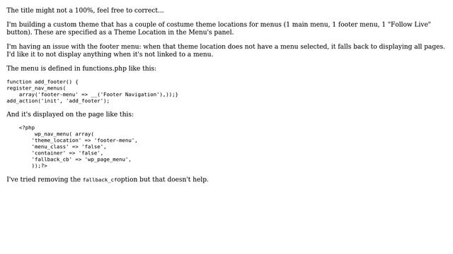 Wordpress: Hide custom menu when when no menu selected смотреть онлайн
