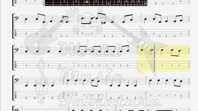 Europe Rock the Night BASS GUITAR TAB смотреть онлайн