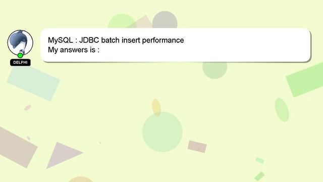 MySQL : JDBC batch insert performance смотреть онлайн