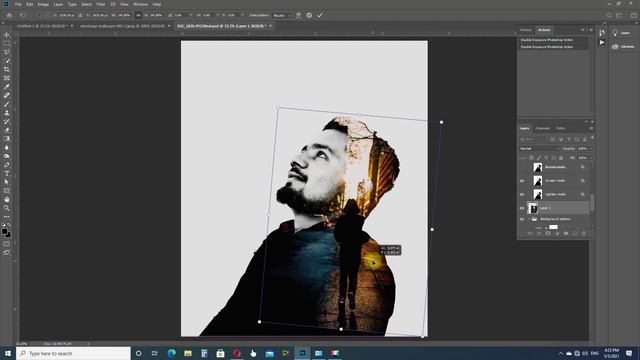 double exposure in Photoshop free Action || 2021 || (Action In the Description) смотреть онлайн