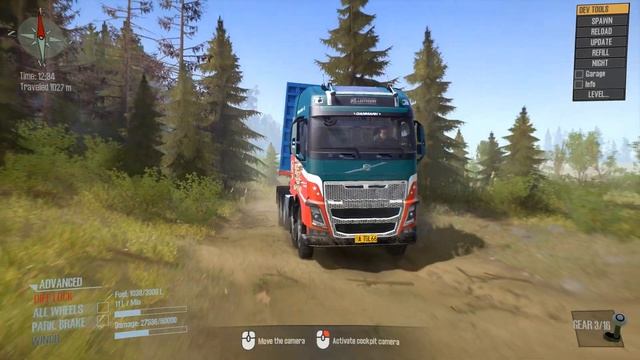 Spintires MudRunner Volvo FH16 750 10x10 Globetrotter XL Truck With Longest Trailer смотреть онлайн