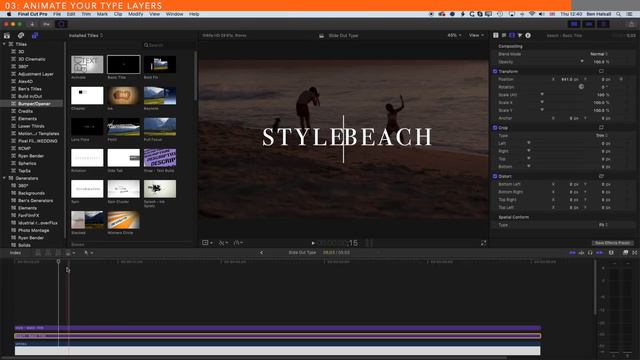 Final Cut Pro X: Type Reveal Animation - No Plugins смотреть онлайн