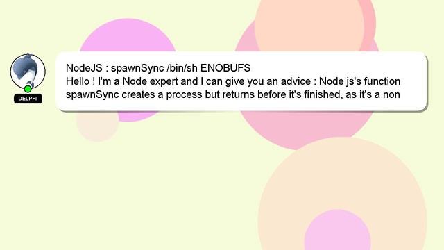 NodeJS : spawnSync /bin/sh ENOBUFS смотреть онлайн