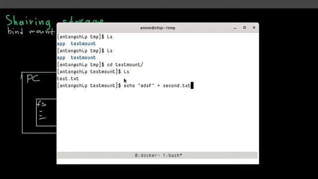 Docker. Part 4. Sharing Local folder with a container смотреть онлайн