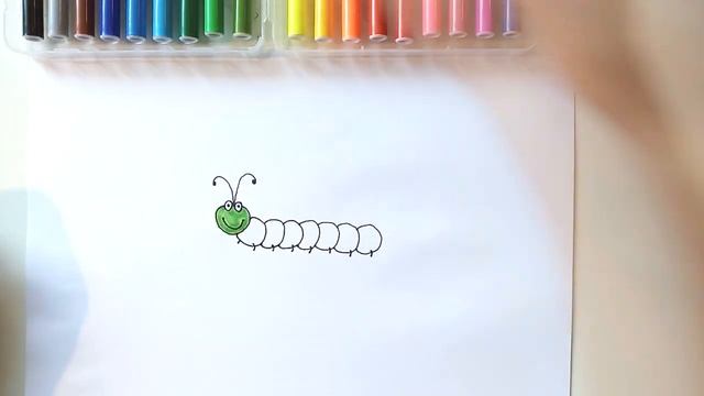 Как нарисовать * ГУСЕНИЦУ * - Волшебные рисунки 7 - Мультик Раскраска для детей смотреть онлайн