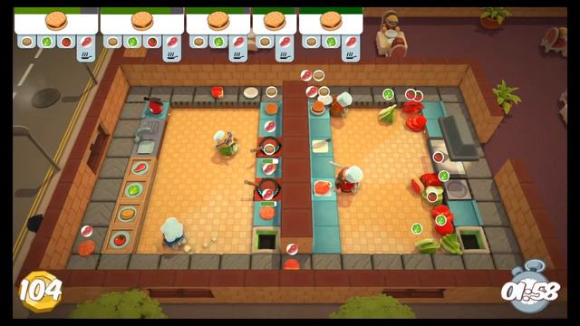 Overcooked: 3 Stars Level 2-3 (4 Players Co-op) смотреть онлайн