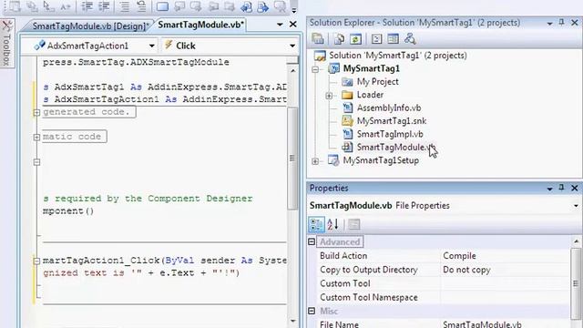Create a Smart Tag for Excel 2002 - 2007 in VB.NET смотреть онлайн