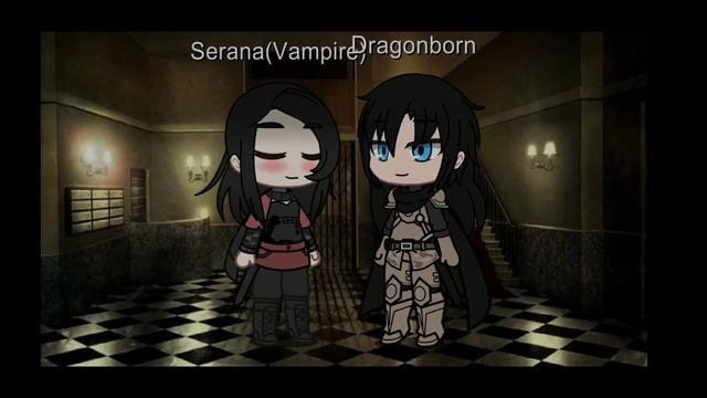 Skyrim - Gacha Club: Dragonborn and Serana after the Soul Cairn.