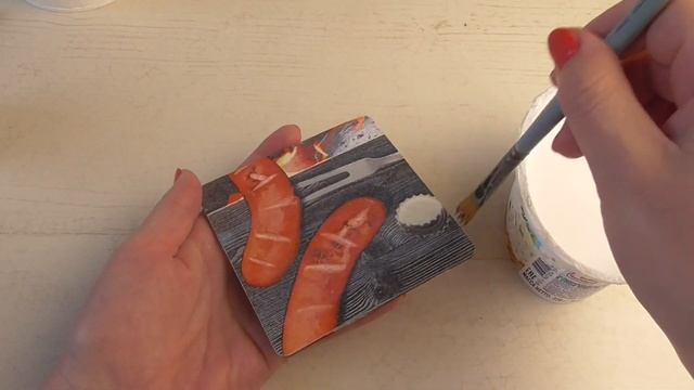 Покрытие лаком  изделия.КАК Я РАБОТАЮ.ФРАГМЕНТЫ.Подставки под горячее -стиль - ПРОВАНС ! Красиво !