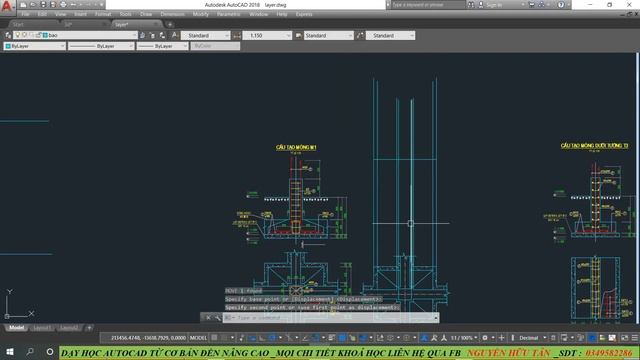 Autocad Vẽ thép móng M1 - T3 смотреть онлайн