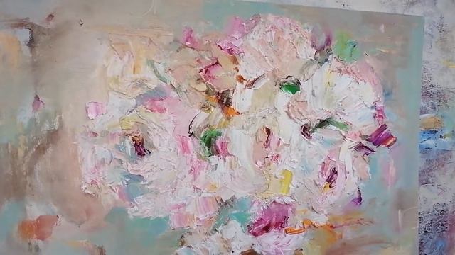 Картина маслом "Пион весенний" 50/60см смотреть онлайн