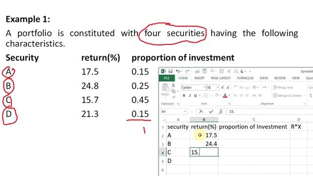 Lecture 46: Expected Return of the portfolio Example 1 смотреть онлайн
