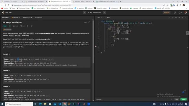 Merge Sorted Array solution with java смотреть онлайн