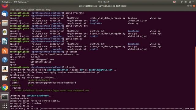 Deploy Python apps ** Corona Virus Dashboard ** to SAP Cloud Platform смотреть онлайн