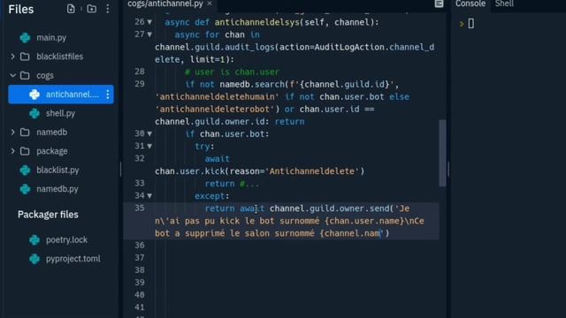 Discord.py(nextcord) anti channel delete code - no talking смотреть онлайн