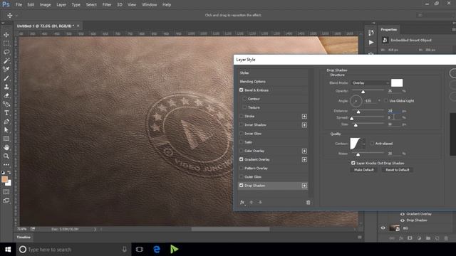 How to Make a Leather Stamp Logo Effect in Adobe Photoshop | Video Junction смотреть онлайн
