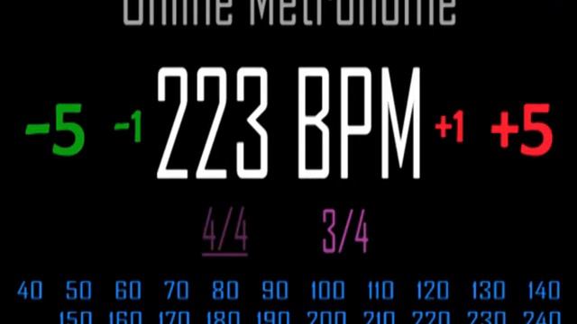 Metronomo Online - Online Metronome - 223 BPM 3/4 смотреть онлайн