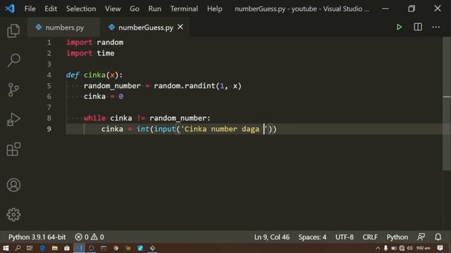 Yadda zaka Hada gyam din cinkar lamba da python {USER}| Number guessing game | python project смотреть онлайн