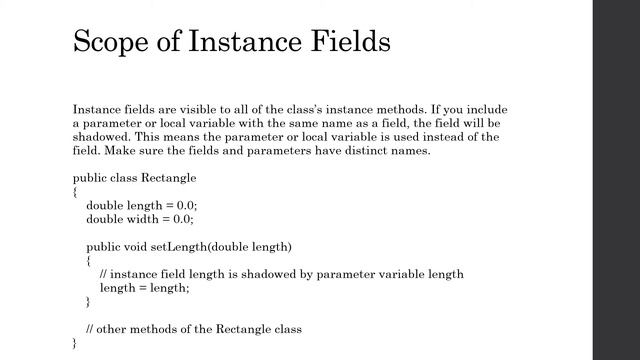 Scope of Instance Fields смотреть онлайн