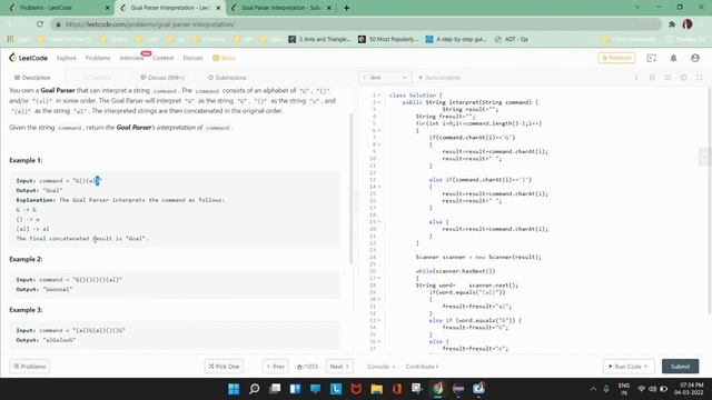 Goal Parser Interpretation Leetcode Question #java #coding #intervewQuestions смотреть онлайн