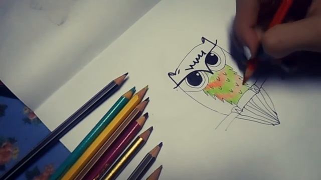 How To Draw Easy A Cute color Owl - Art for Kids| kako nacrtati sovu lako, za DECU смотреть онлайн