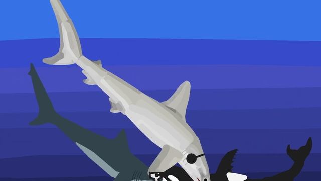 Battle: hammerhead shark stick nodes and Bull shark vs the immortal orca (Stick nodes pro). смотреть онлайн