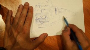 Как нарисовать поезд , рисую ВЛ80, ВЛ10 ручкой быстро Russian trains quick sketch