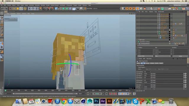 Cinema 4D Minecraft Hair Dynamics Practice смотреть онлайн