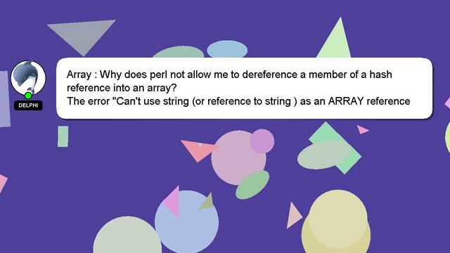 Array : Why does perl not allow me to dereference a member of a hash reference into an array? смотреть онлайн