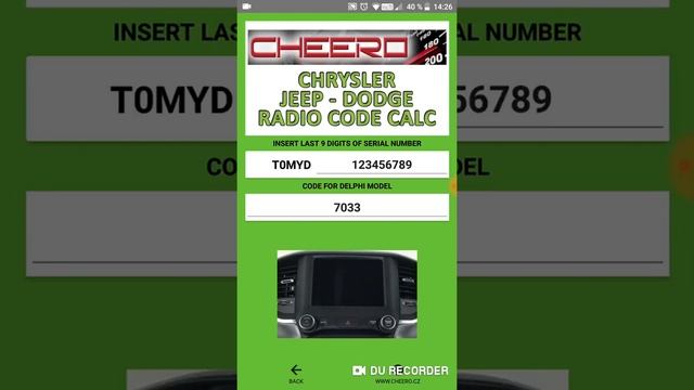 RADIO CODE FOR CHRYSLER JEEP DODGE FIAT - UCONNECT MYGIG DELPHI ALPINE PANASONIC HARMAN CONTINENTAL смотреть онлайн