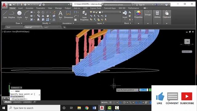 Autocad 3d full circle spiral stairs part -4 смотреть онлайн