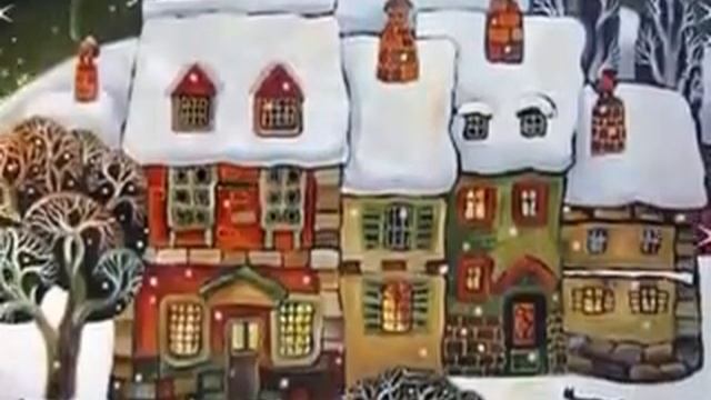 Снежинки спускаются с неба. смотреть онлайн