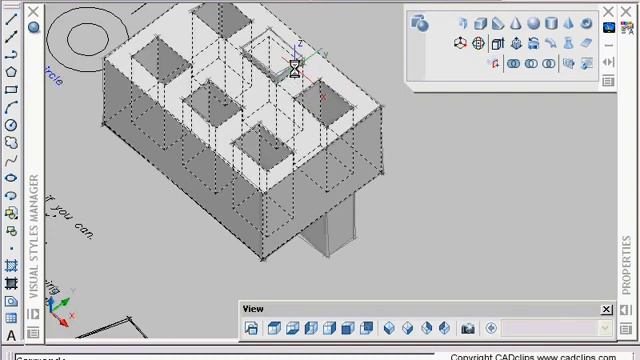 AutoCAD 3D PressPull Tool - CADclips смотреть онлайн
