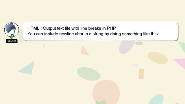 HTML : Output text file with line breaks in PHP смотреть онлайн