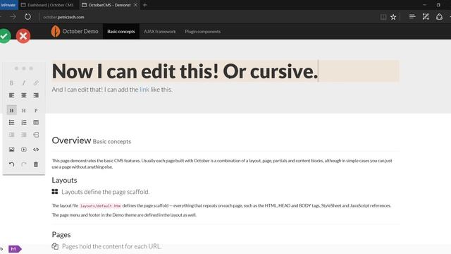 October CMS - inline editing tutorial feat Content Editor plugin смотреть онлайн