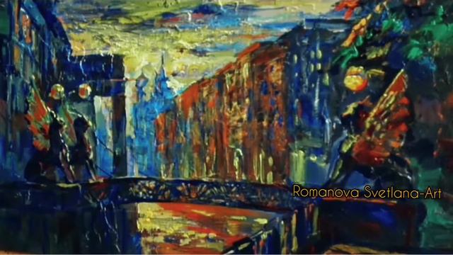 Romanova Svetlana-Art " Sankt - Petersburg at night" oil painting, canvas /in progress /master clas смотреть онлайн