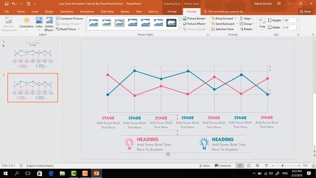 PowerPoint Line Chart Animation Tutorial смотреть онлайн