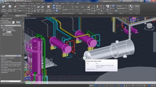 Modifying Nozzles Autocad Plant 3D смотреть онлайн