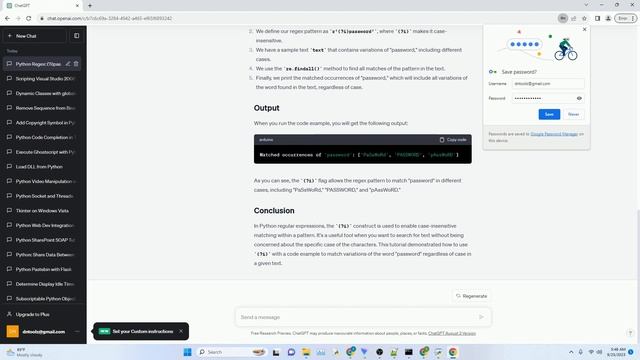 What is the meaning of 'ipassword' in python regular expression смотреть онлайн
