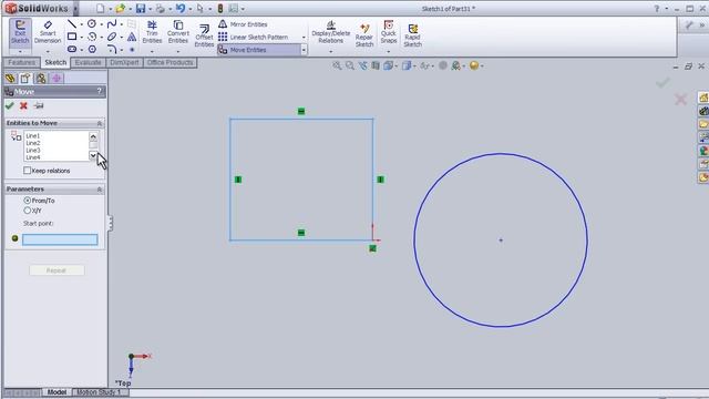 9- SolidWorks Sketch Tutorial: MOVE funciton смотреть онлайн