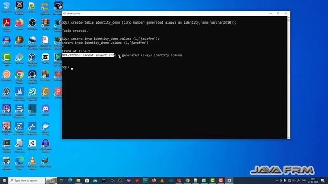 ORA-32795: cannot insert into a generated always identity column - Oracle Database 12c Error Messag смотреть онлайн