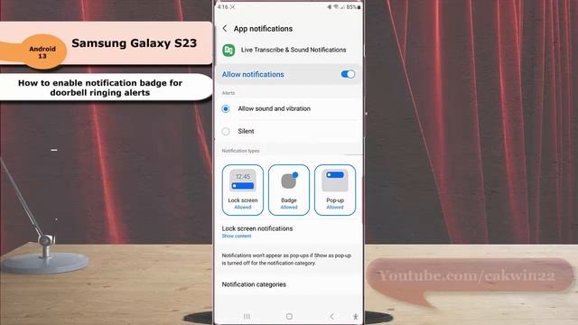 Samsung Galaxy S23 Ultra : How to enable notification badge for doorbell ringing alerts смотреть онлайн
