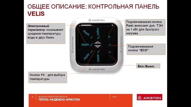 Все о водонагревателях ARISTON Velis смотреть онлайн