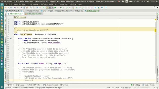 Android Kotlin Tutorial #084 - Data Classes смотреть онлайн