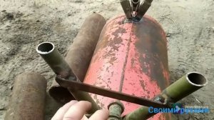 супер печка (буржуйка) из газовых баллонов.